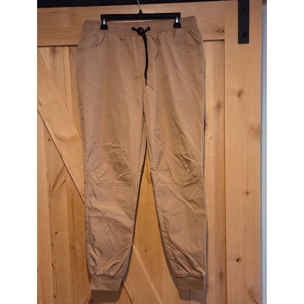 South Pole Men's Size L Standard Issue Windbreaker Pants Joggers Tan 33x30